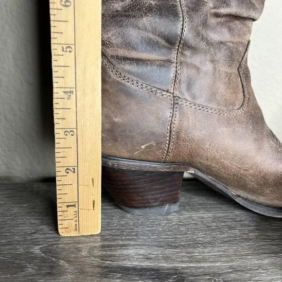 Durango Crush Women Brown Leather Slouch Western Boots 8.5M Distressed RD3494 - Picture 8 of 12